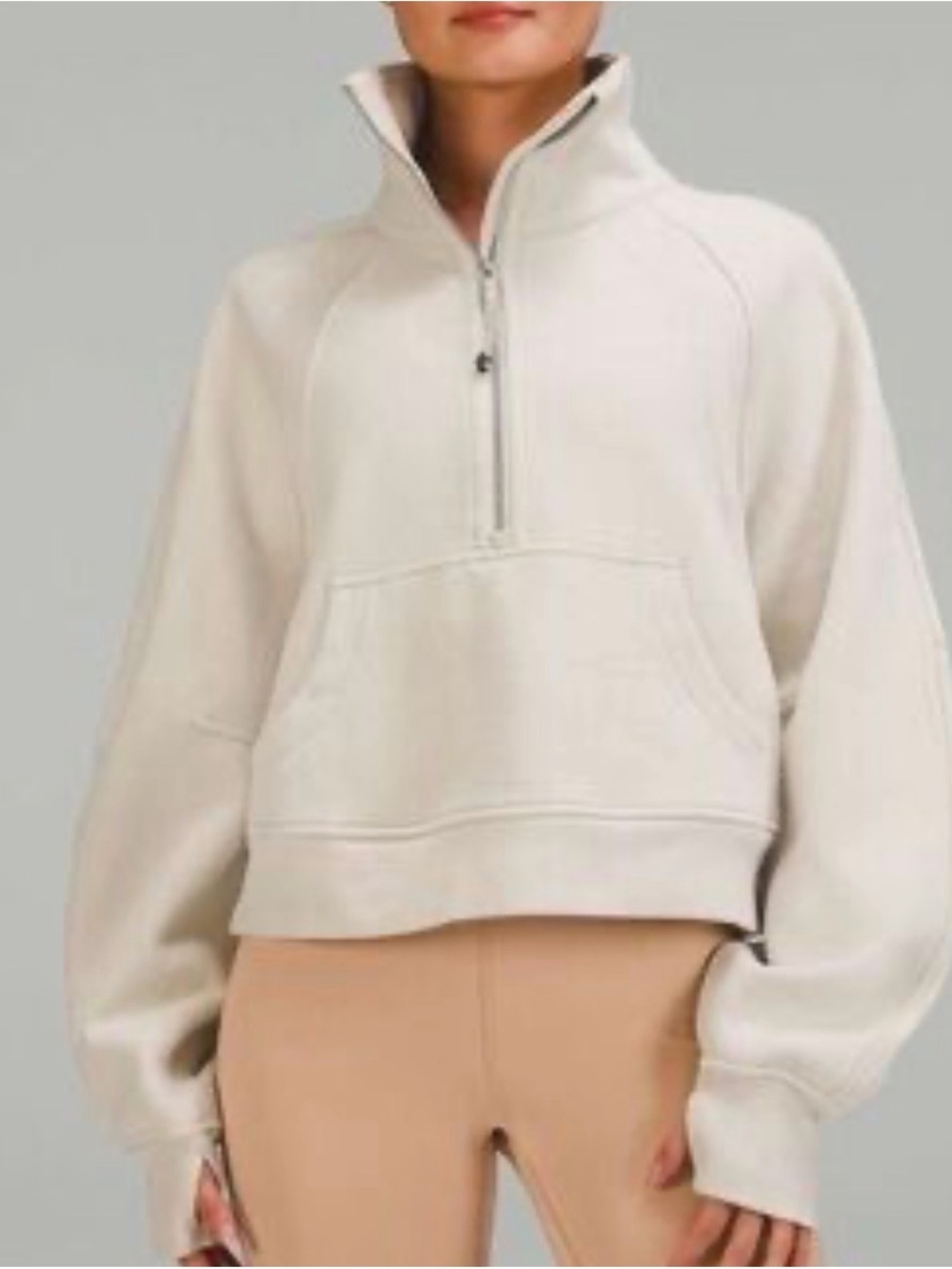 lululemon Scuba Ivory Half-Zip Pullover Hoodie